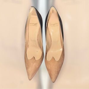 Bruno Magli- Elegant Two-Tone Leather Pumps